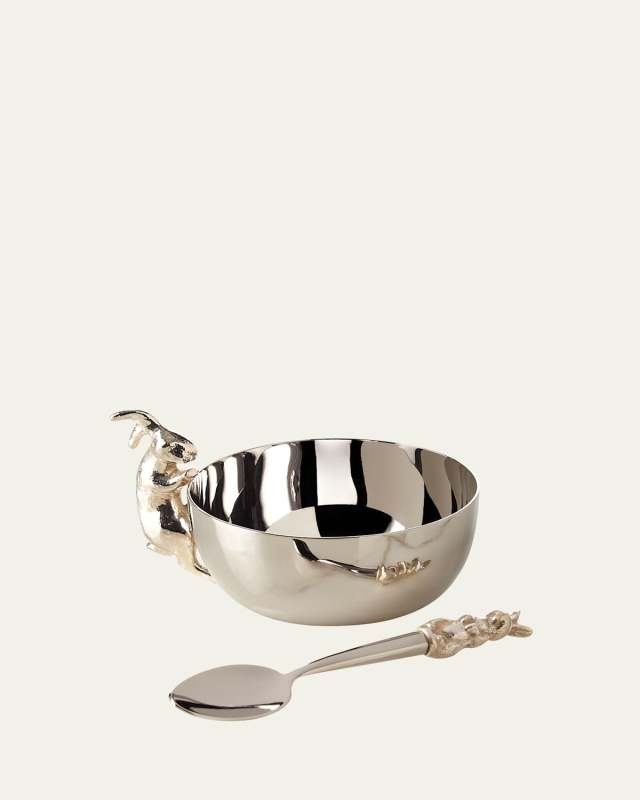 Bunny Silver-Plated Cup with Spoon Set